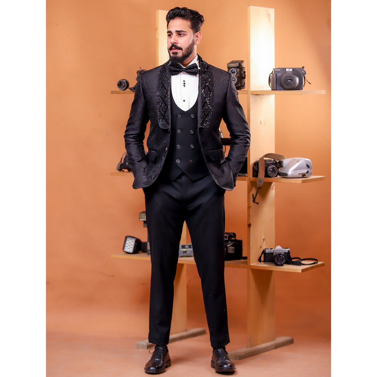 Jamawar Fabric – 3pc Bespoke Tuxedo Suit