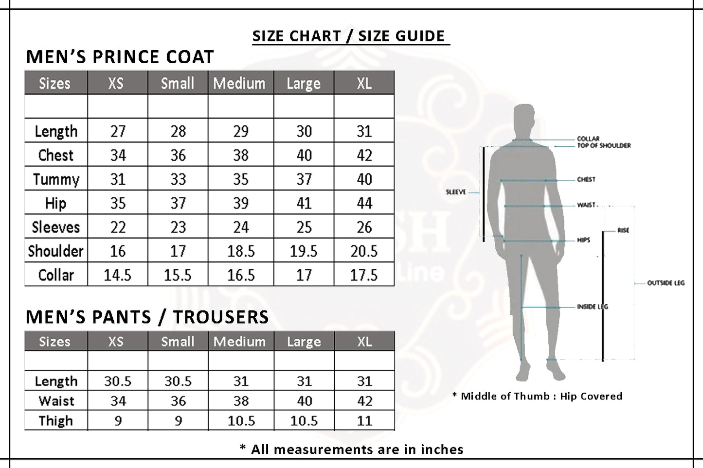 3-D Highlighted Prince Coat for Men