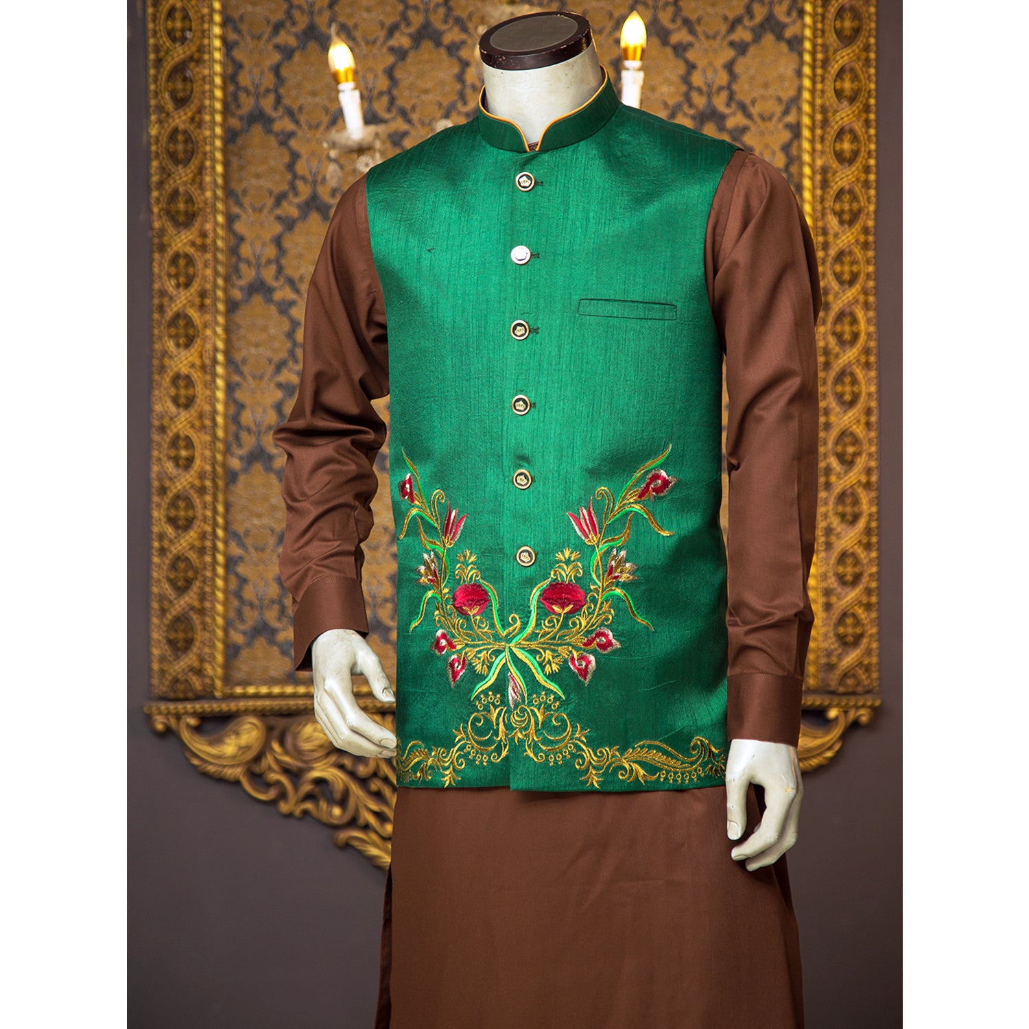 Colorful Embroidered Waistcoat