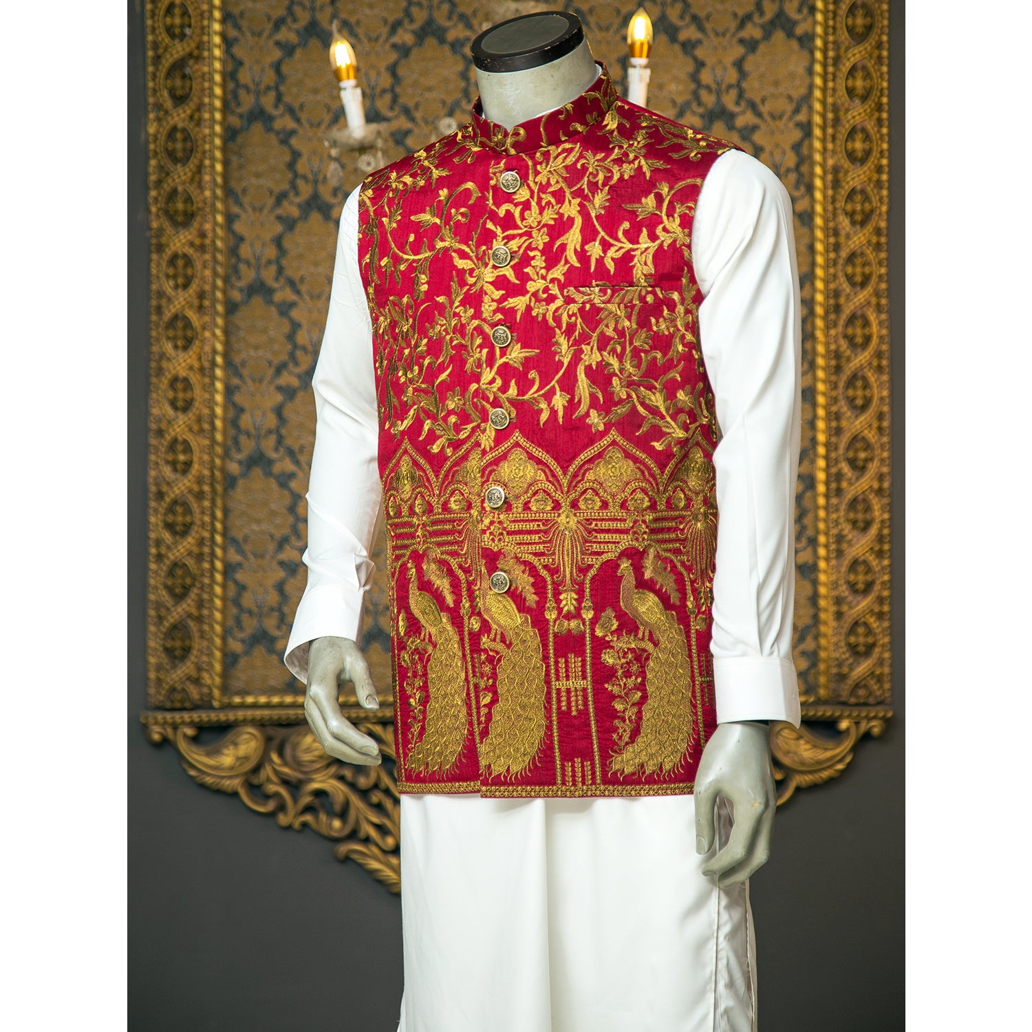 Copper Tilla Embroidered Waistcoat