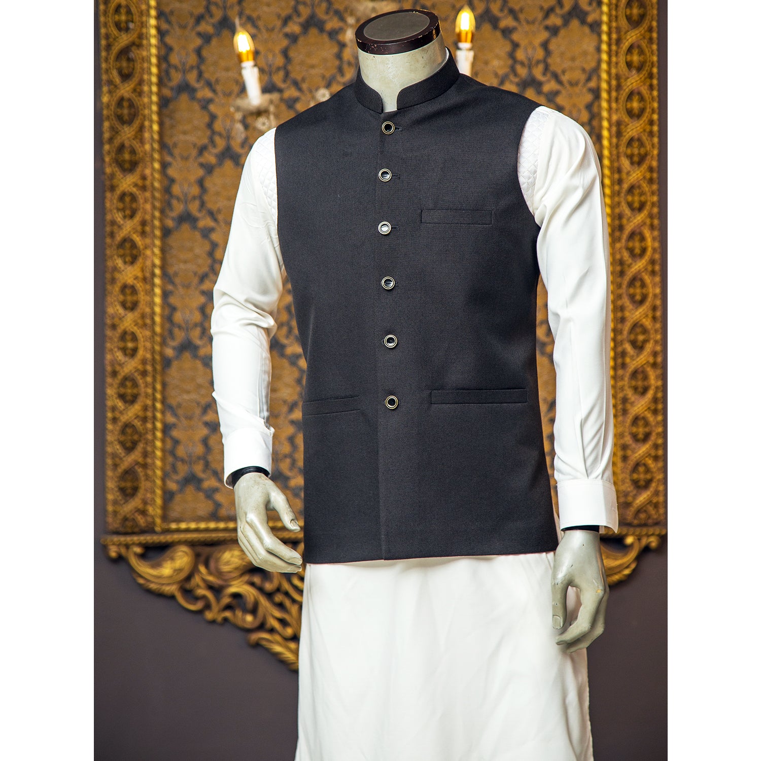 Party-wear Jute Waistcoat for Men