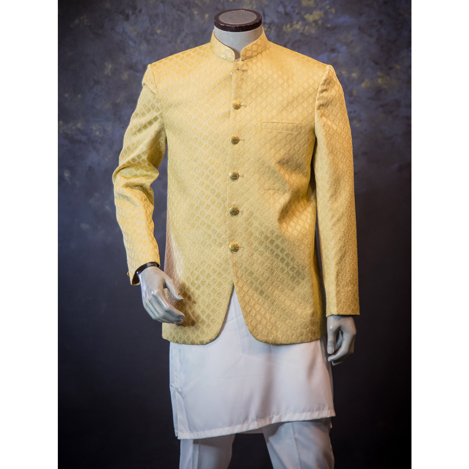 Diamond Cut Embroidered Prince Coat for Men