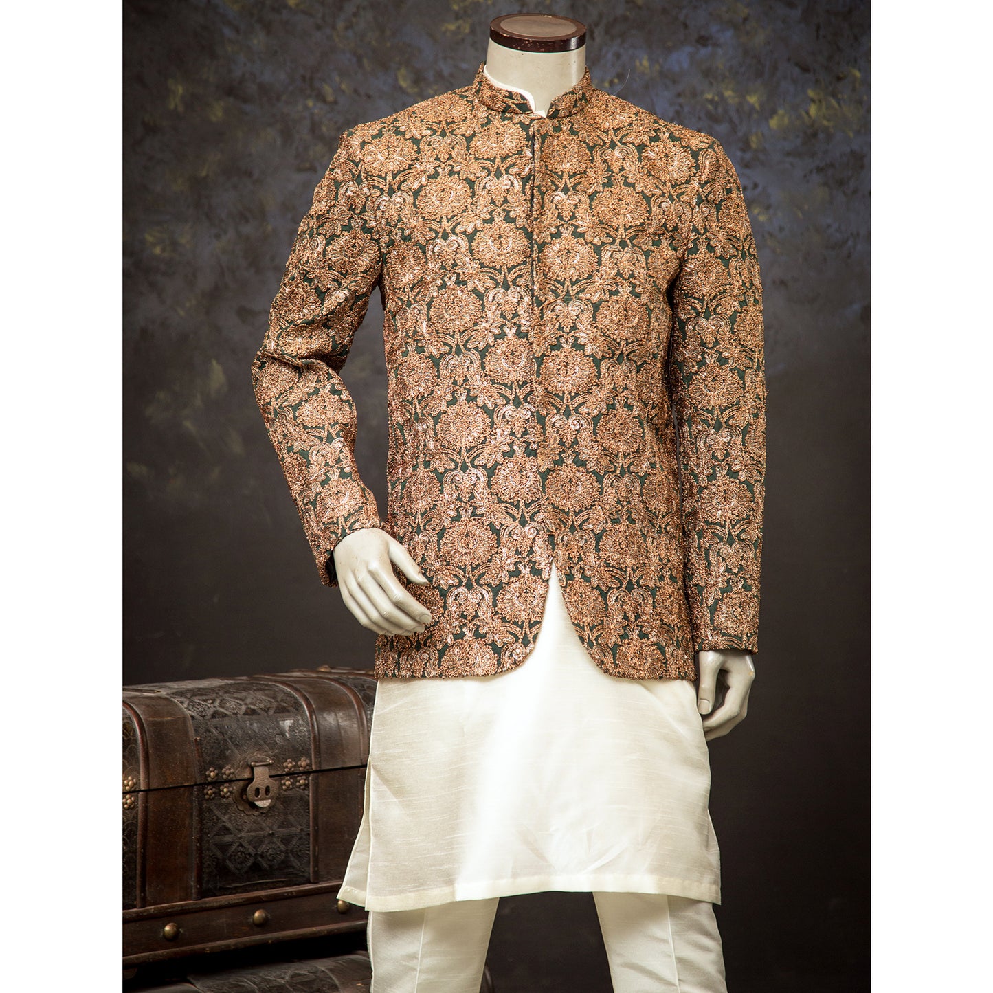 Embroidered Fabric Prince Coat for Men