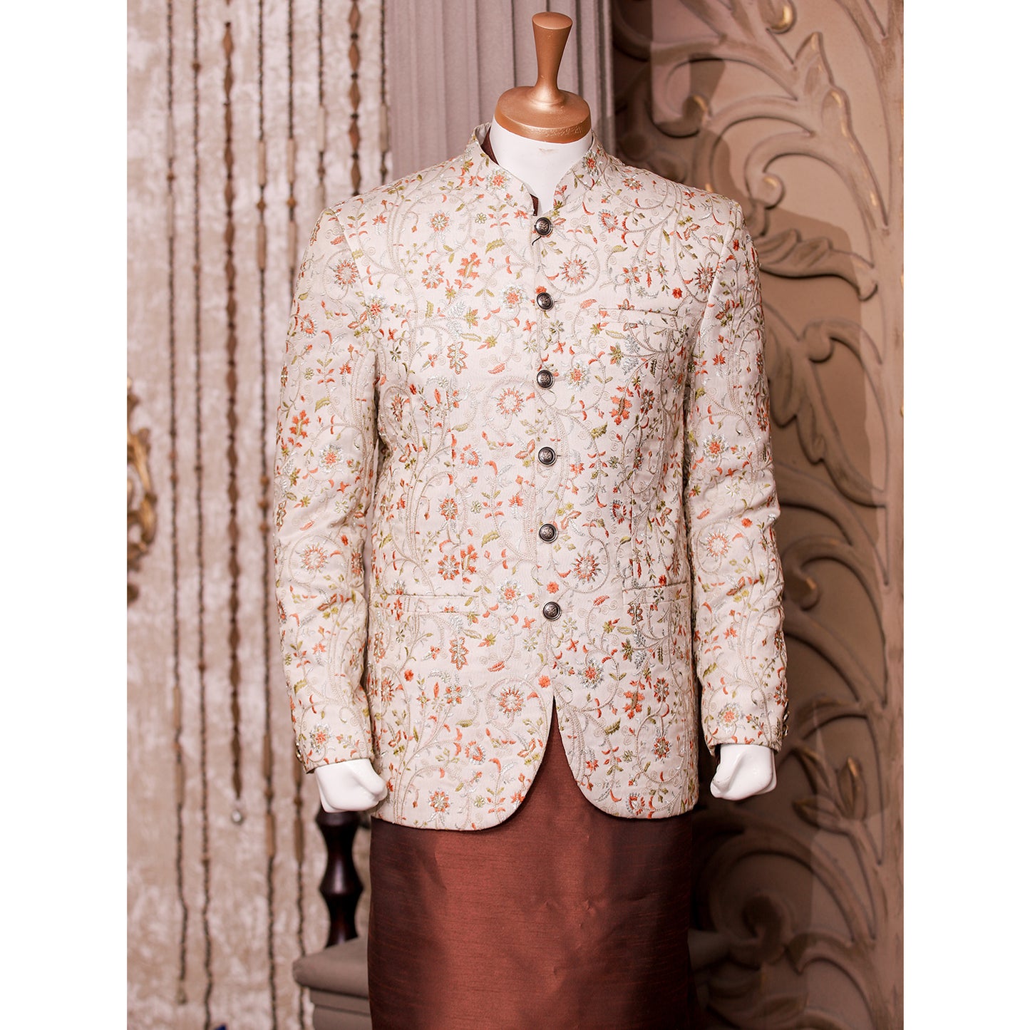 Colorful Embroidered Prince Coat for Men