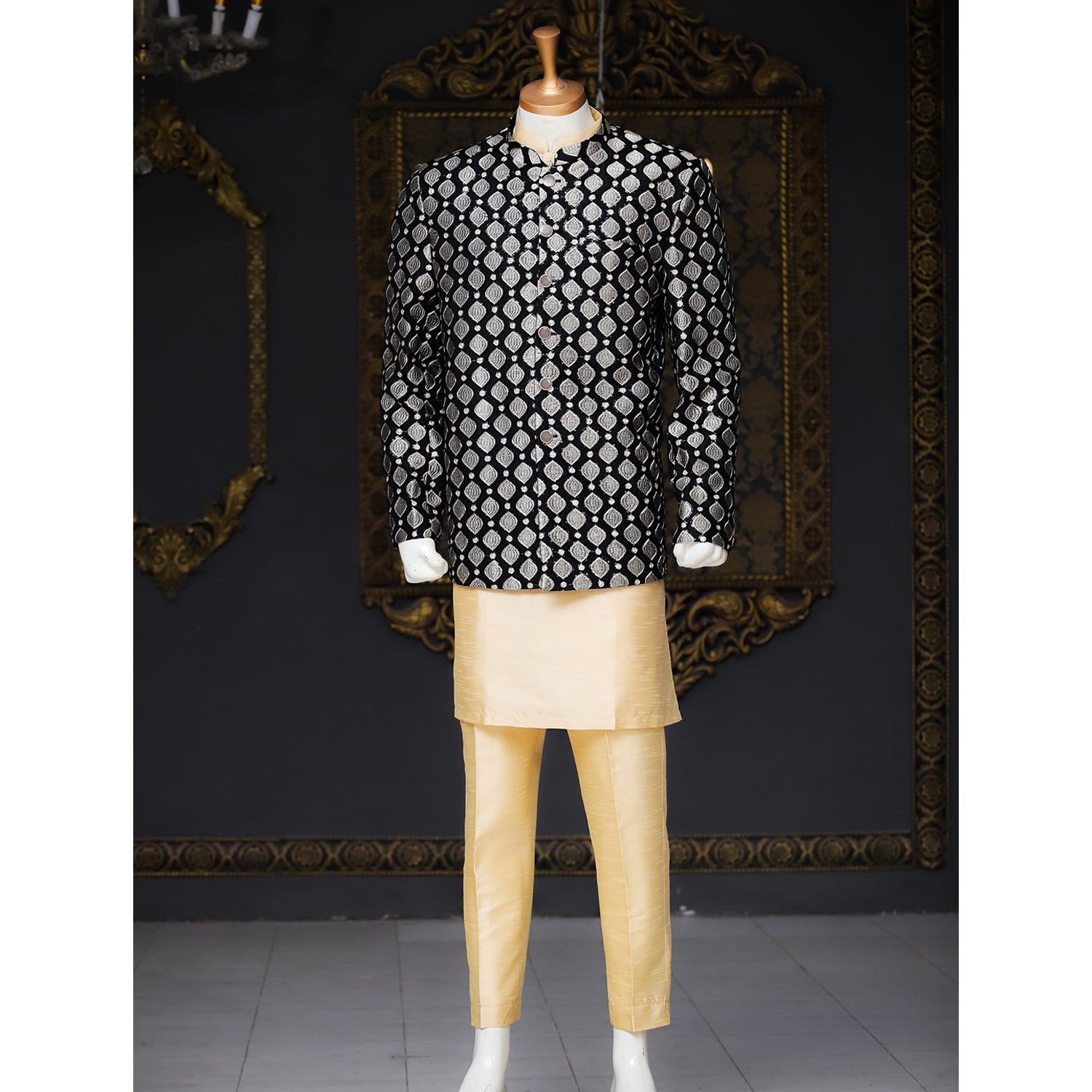 Chiffon Prince Coat w/ Tilla Work for Men