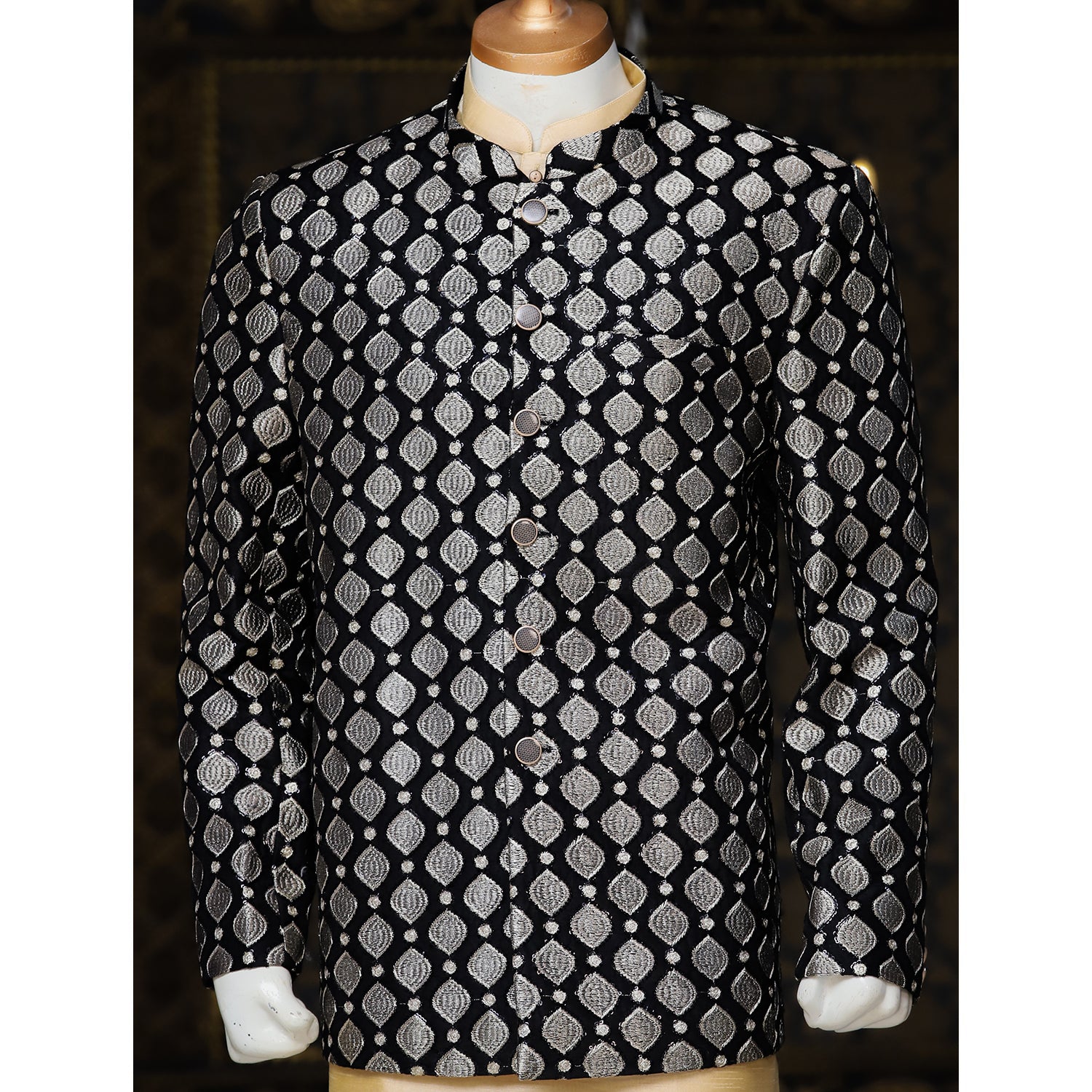 Chiffon Prince Coat w/ Tilla Work for Men