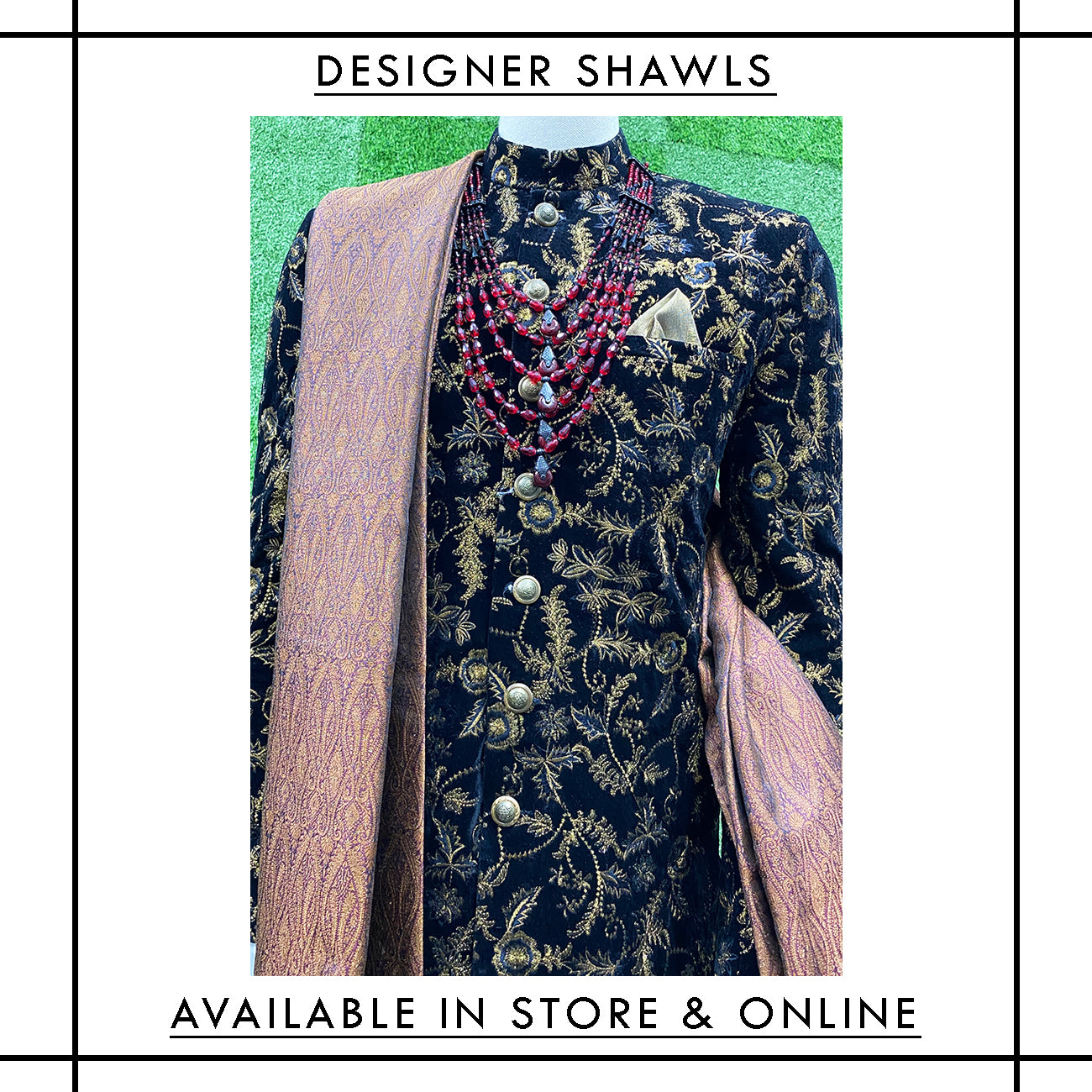 S-009 Designer Self Jamawar Shawl