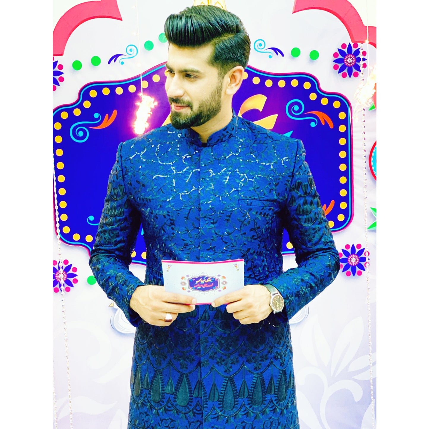 Short Sherwani with Embroidery