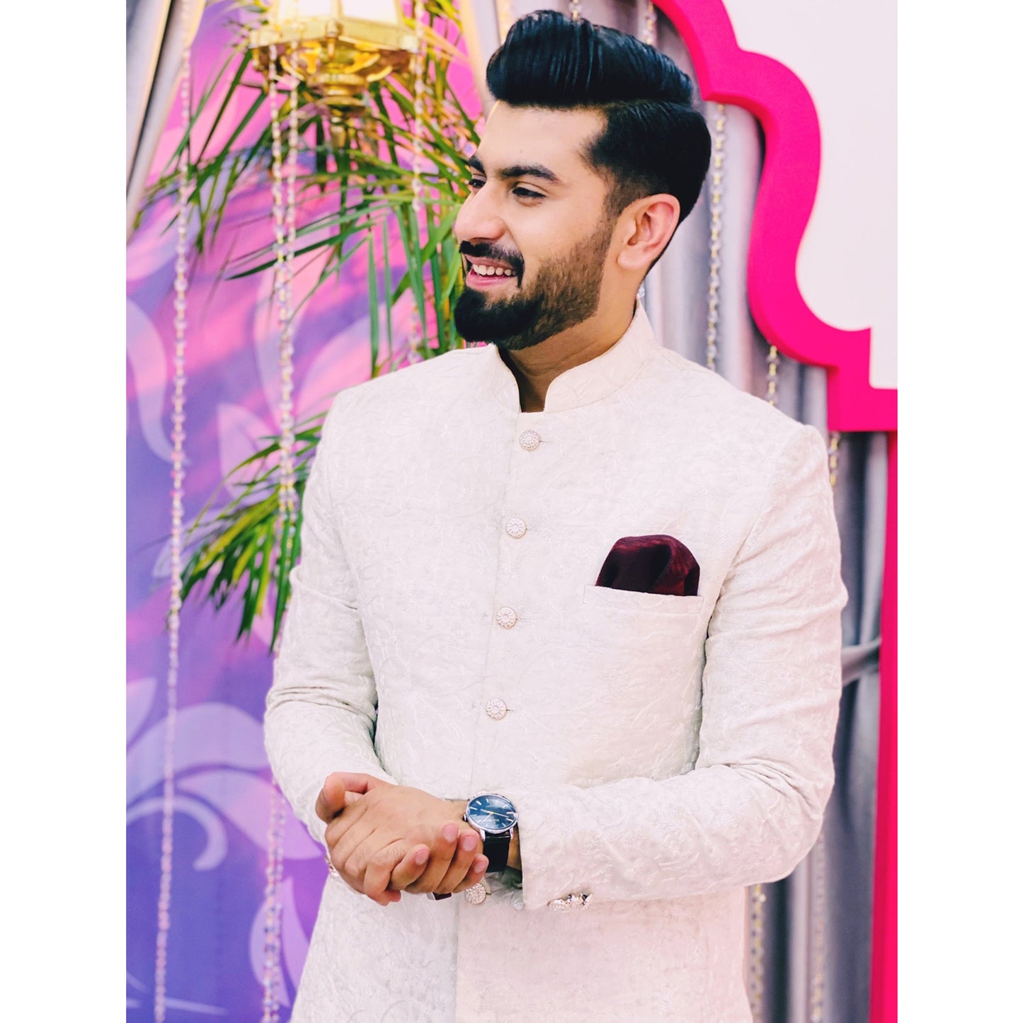 Short Sherwani with Embroidery