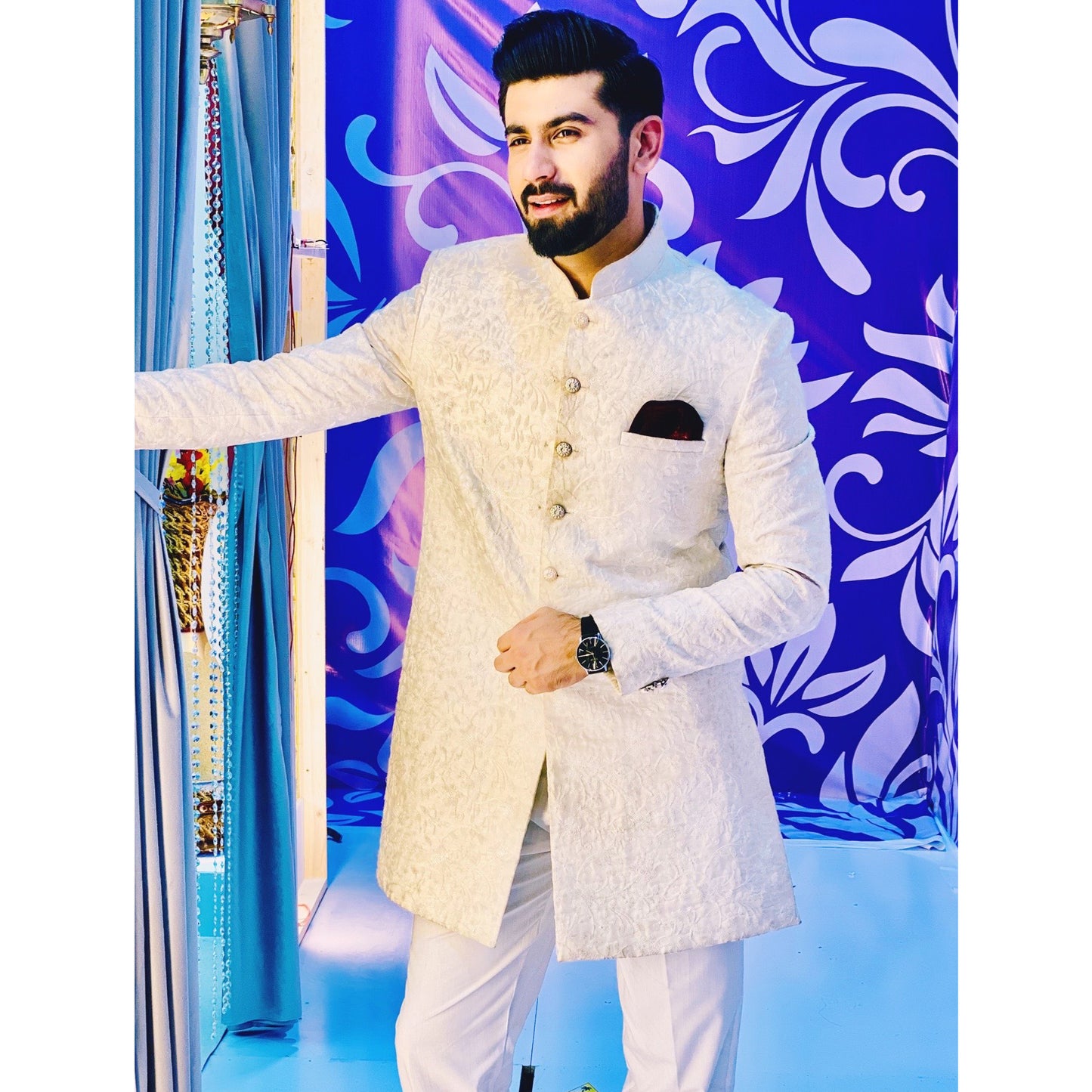 Short Sherwani with Embroidery