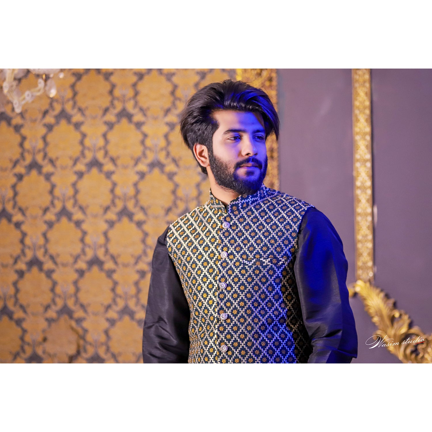 Embroidered Fabric Party-wear Waistcoat for Men