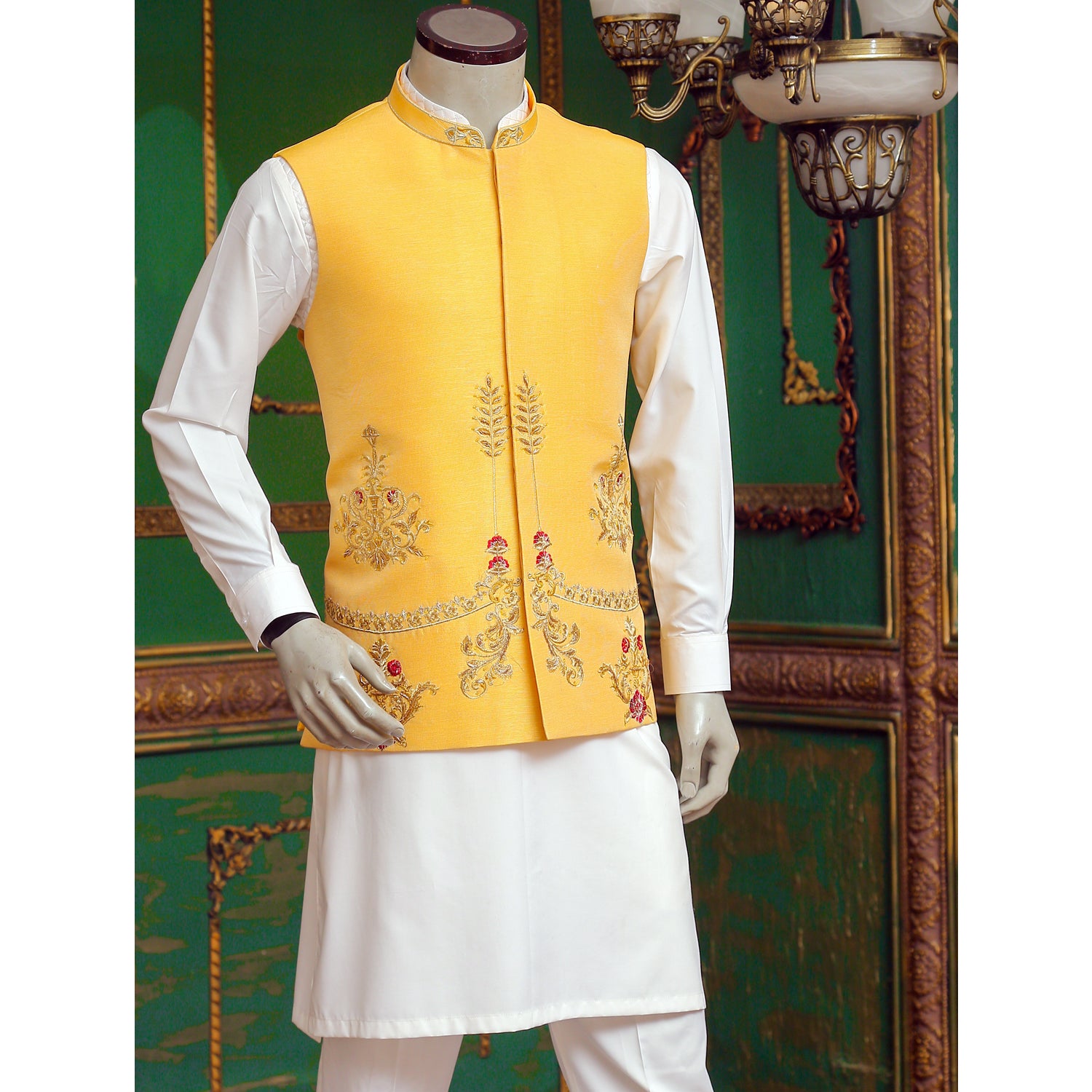 Embroidered Tilla Waistcoat for Men