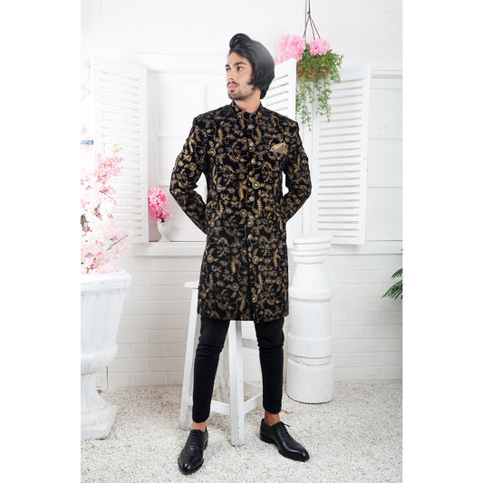 Short Sherwani with Embroidery