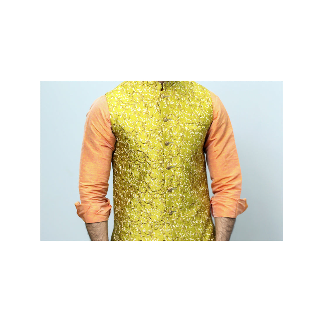 Embroidered Waistcoat with Gold & Copper Tilla