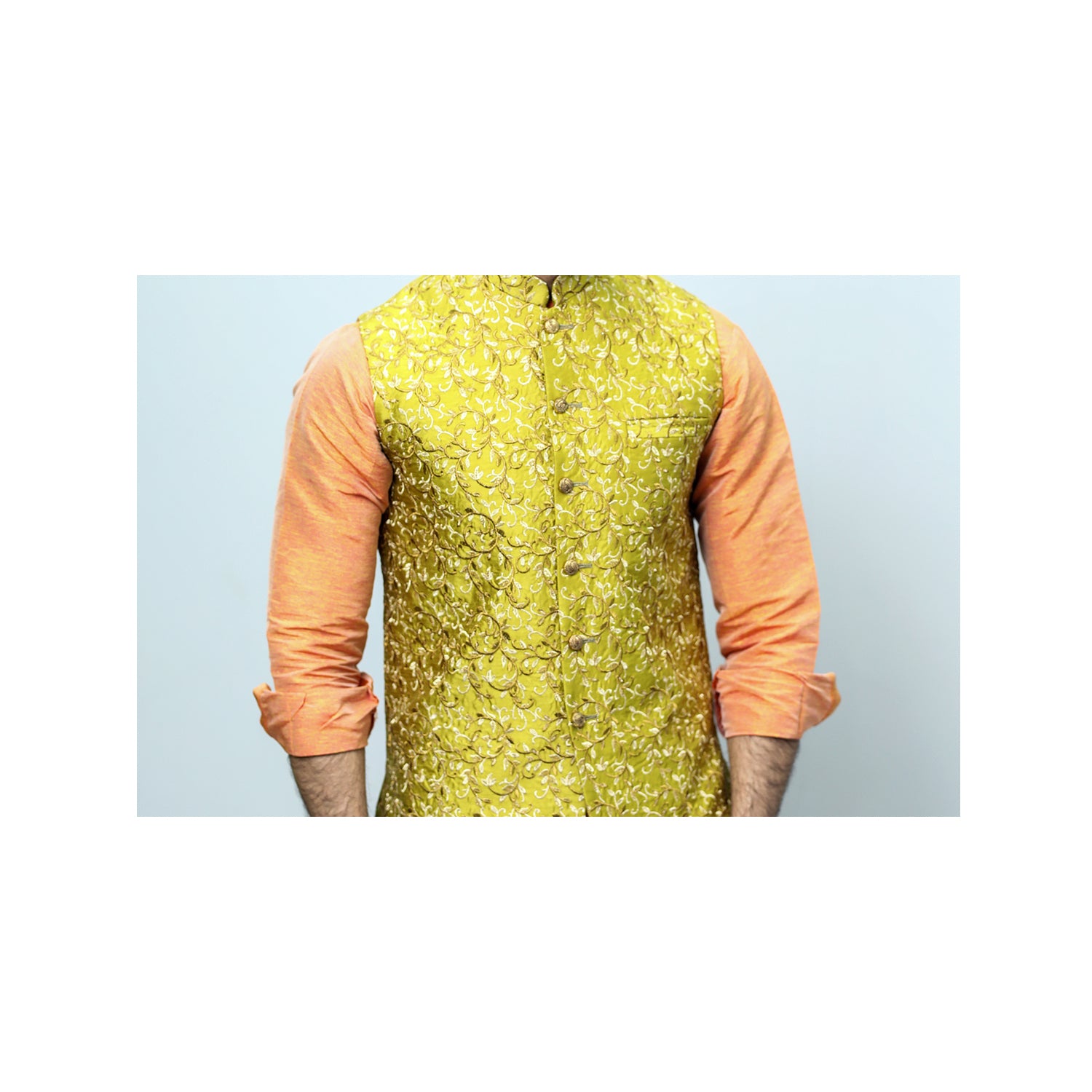 Embroidered Waistcoat with Gold & Copper Tilla