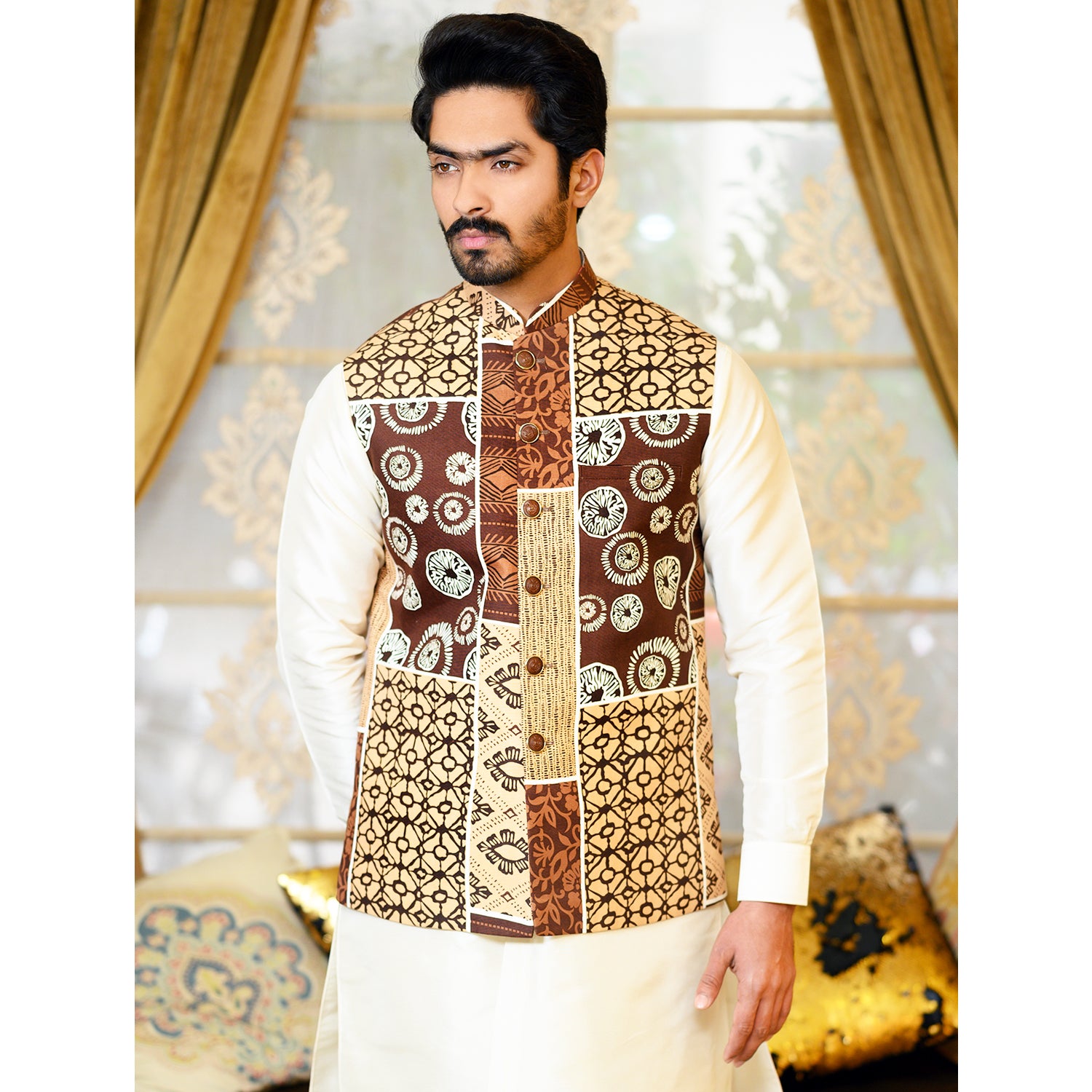 Designer Printed Waistcoat For Men – Signature Line