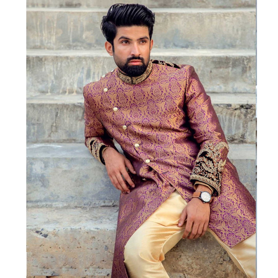 Jamawar Cut Sherwani