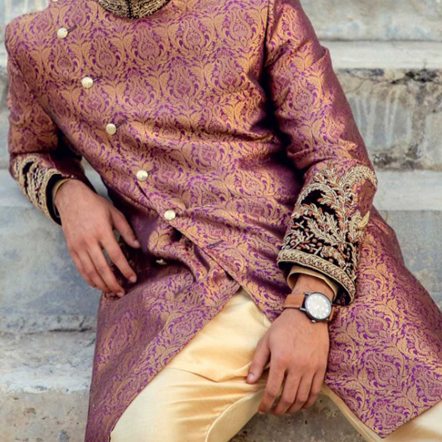 Jamawar Cut Sherwani