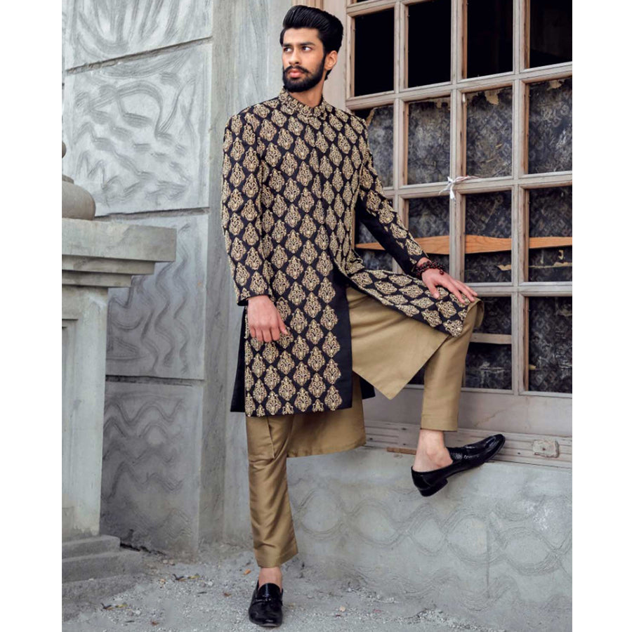 Complete Hand Work Motive Design Sherwani